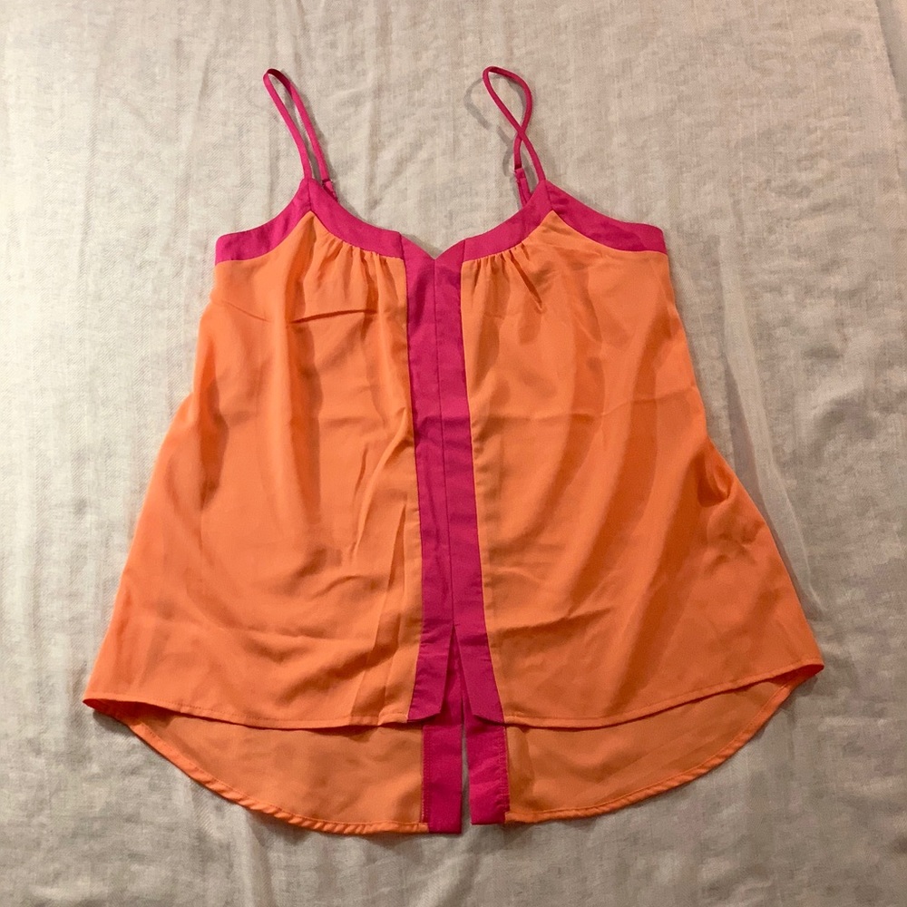 Orange pink colorblock tank